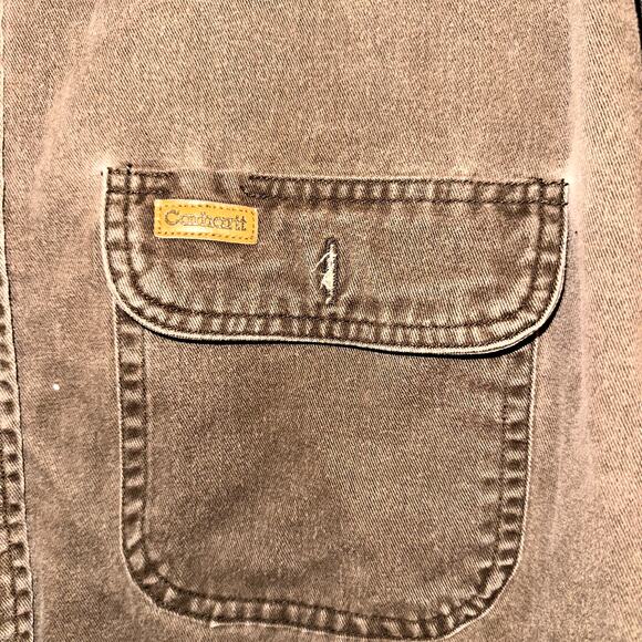 Vtg Carhartt Shirt Mens XL Choclate Brown Flap Pockets Heavy Canvas 90's Y2k - Picture 2 of 8